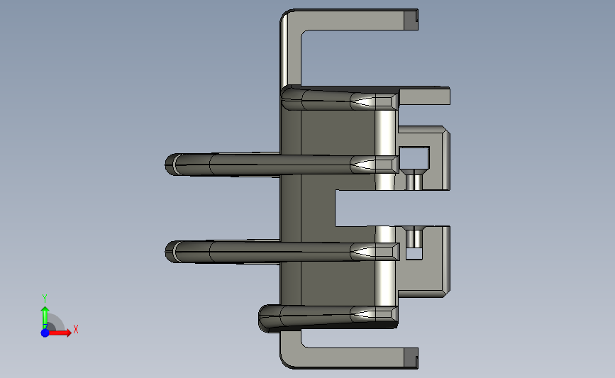 复古闸刀即空开外壳注塑模具设计 正面视图
