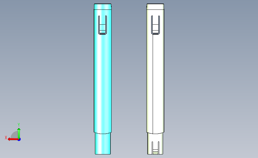 新型验孕棒主体外壳注塑模具设计 背面视图