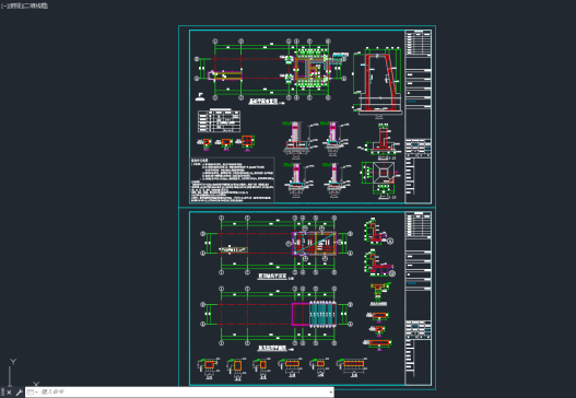现代风格实验小学校大门建筑结构=985098=50