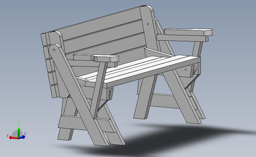 变形的长椅可折叠成桌子