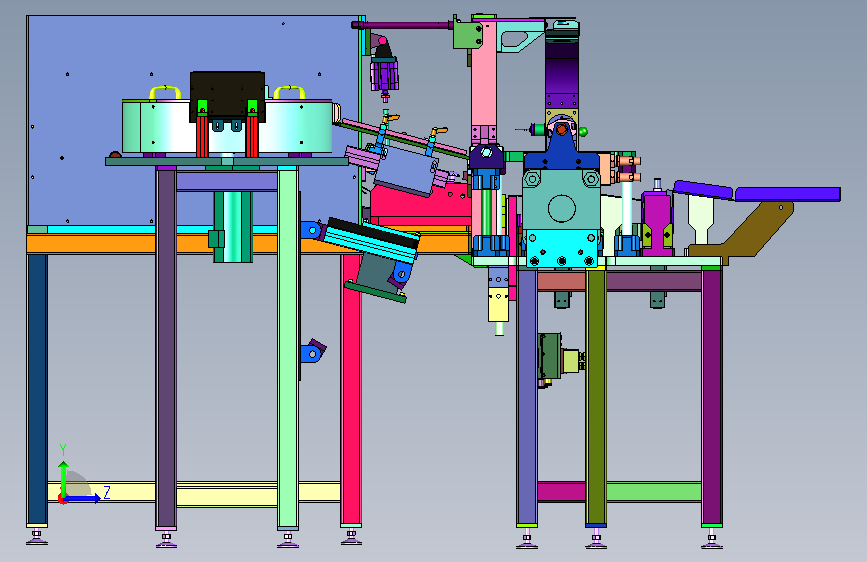 液压筒体底阀压紧机械 左侧视图