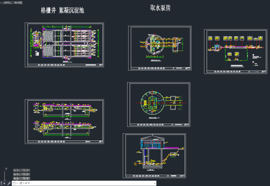 给水厂净水工艺流程图部分构筑物图=454403=10
