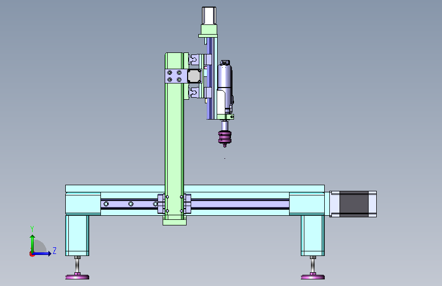 三坐标测量机 Solidworks14设计 左侧视图