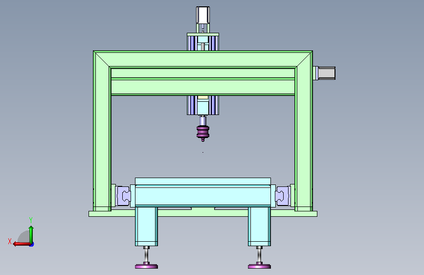 三坐标测量机 Solidworks14设计 背面视图