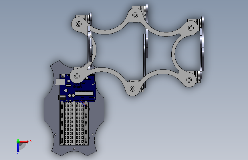 仿生蜘蛛机器人 Solidworks20设计 俯视图