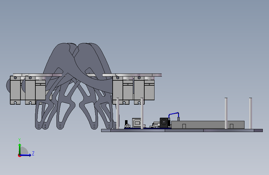 仿生蜘蛛机器人 Solidworks20设计 左侧视图