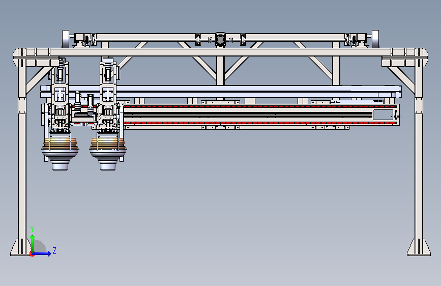 双动子龙门模组 Solidworks16设计 左侧视图