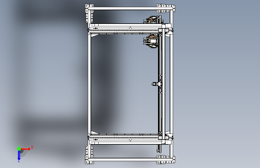 双动子龙门模组 Solidworks16设计 俯视图