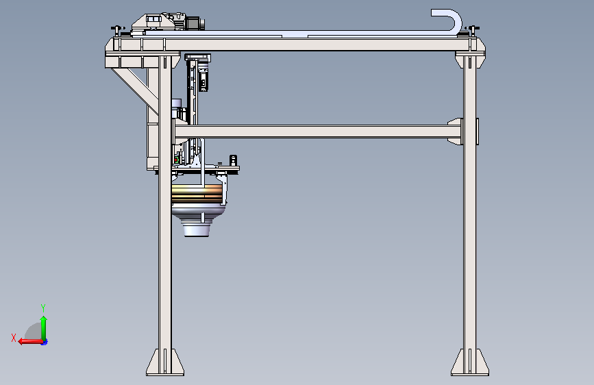 双动子龙门模组 Solidworks16设计 背面视图