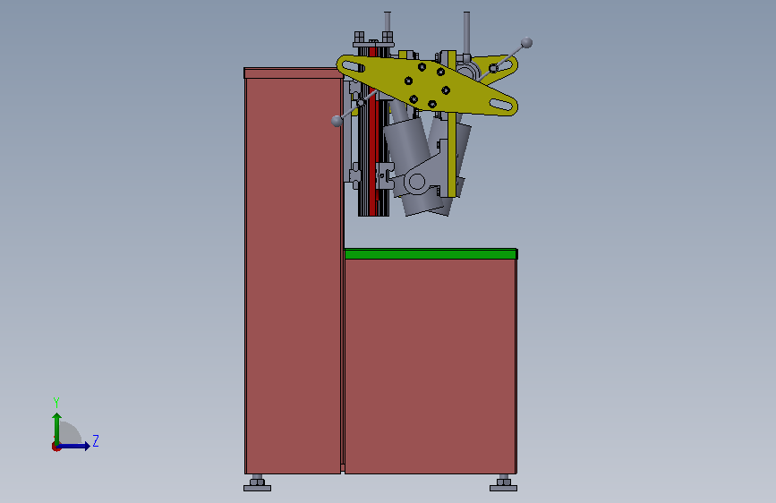 对称轴套压紧装备 Solidworks17设计 左侧视图