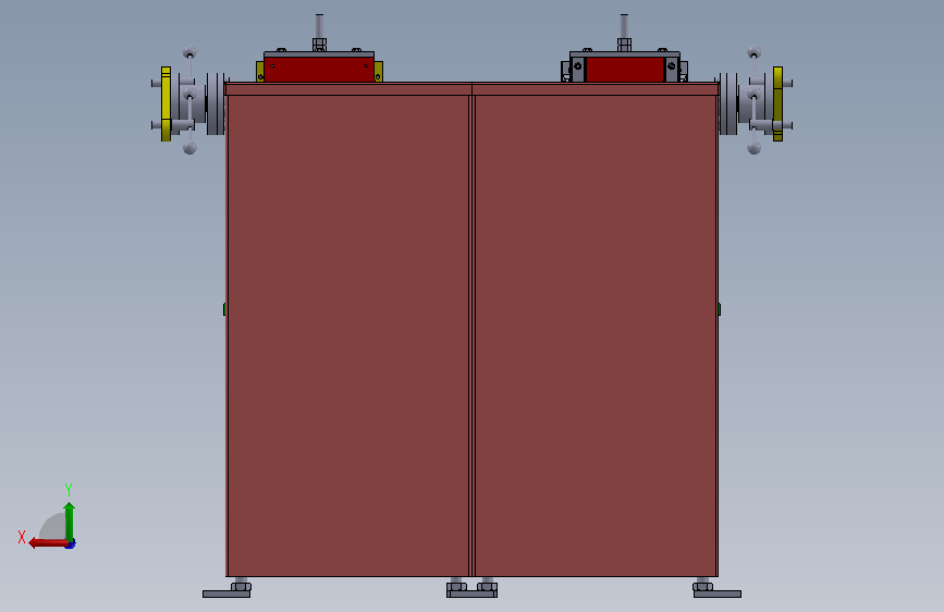 对称轴套压紧装备 Solidworks17设计 背面视图