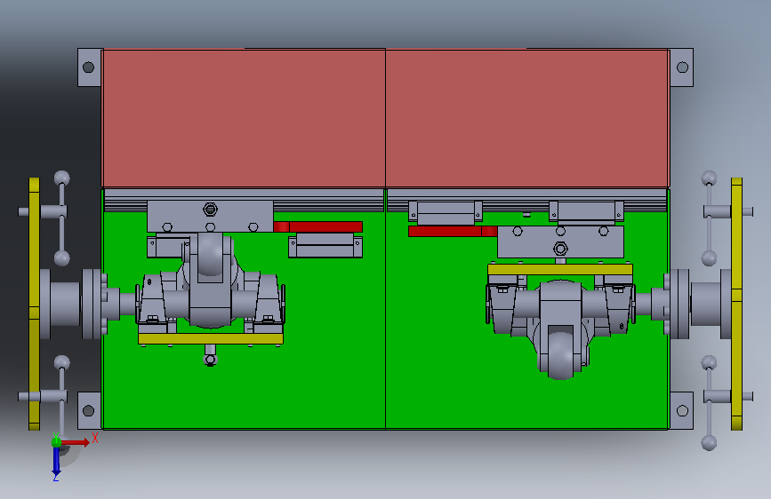 对称轴套压紧装备 Solidworks17设计 俯视图