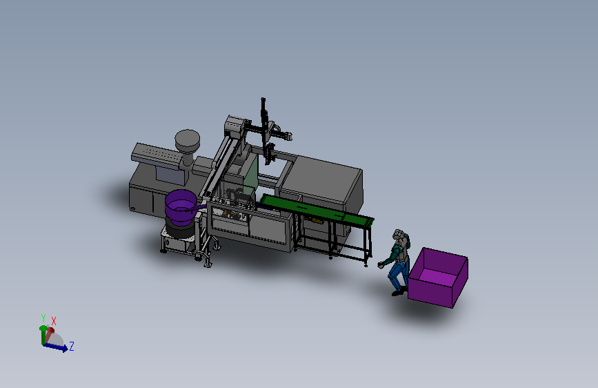 注塑机及上料机构 Solidworks20设计