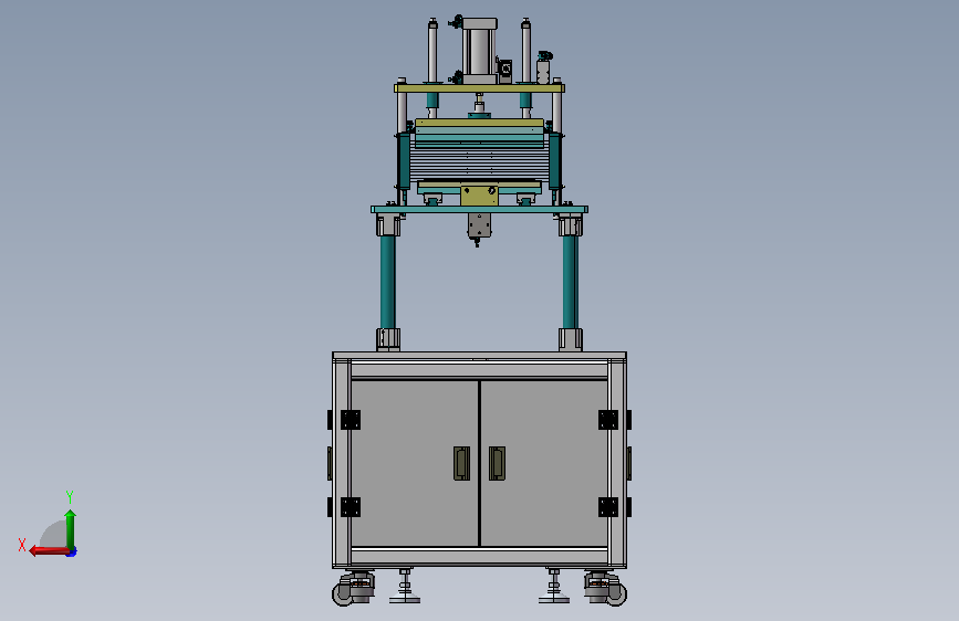 组装压合设备 Solidworks18设计 背面视图