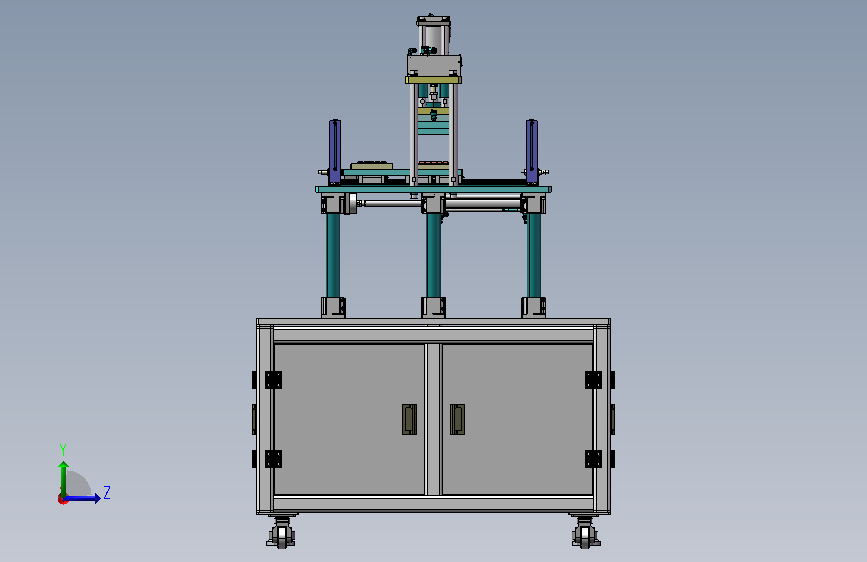 组装压合设备 Solidworks18设计 左侧视图