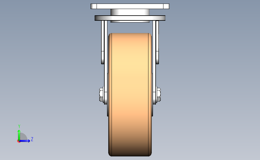 200mm直径超大负载承重轮 Solidworks 2019 模型图纸下载 懒石网