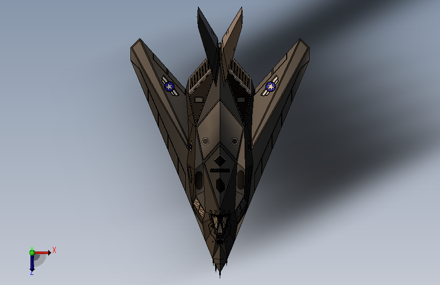 F-117 NIGHTHAWK隐身攻击机简易外形 俯视图
