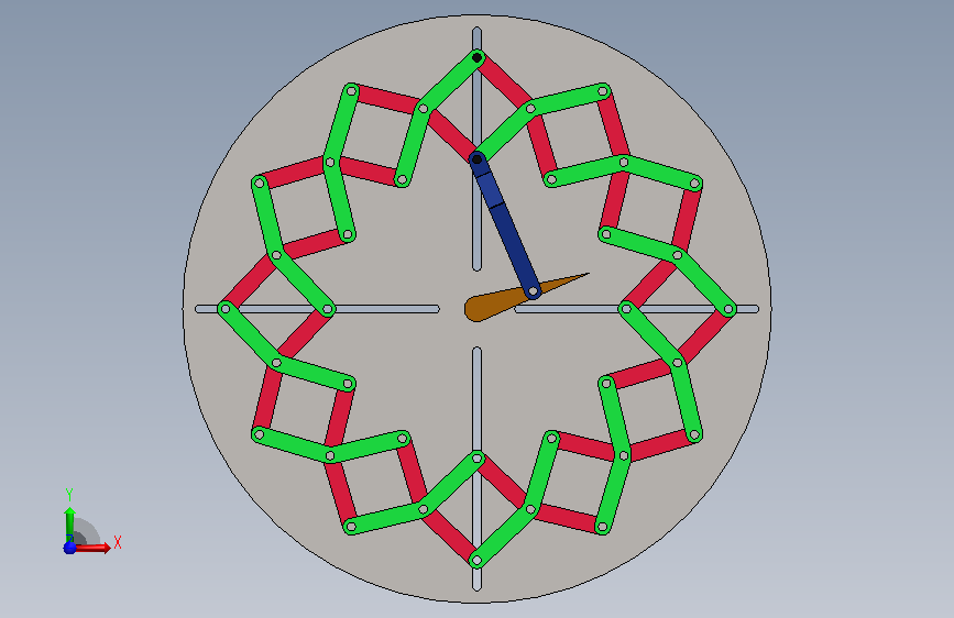 Kinetic clock mechanism动态时钟机构 正面视图