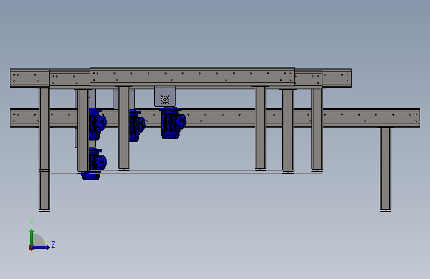 roller conveyor 1200-3000滚筒输送机 附 左侧视图