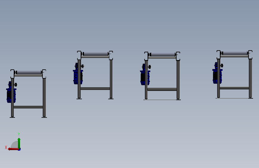 roller conveyor 1200-3000滚筒输送机 附 背面视图
