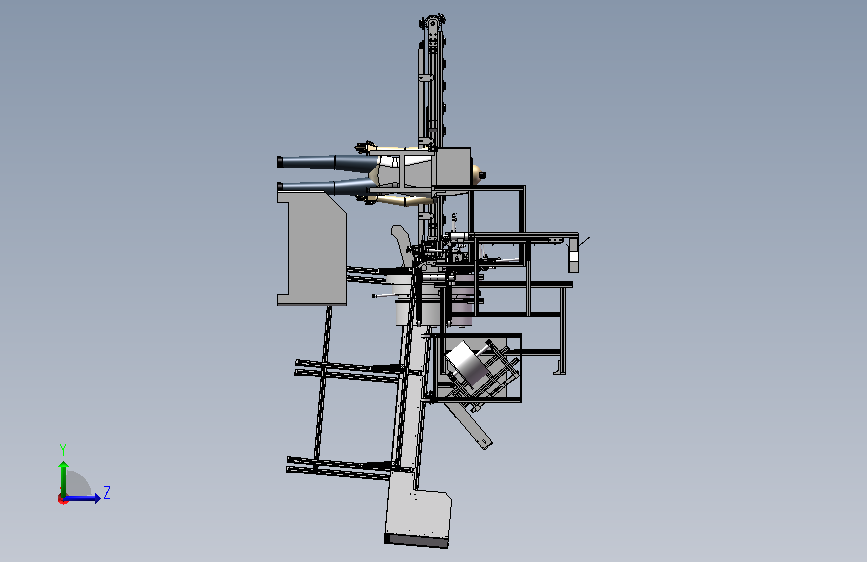 半导体行业一体机设备(上料、组装等自动化设备) Solidworks 左侧视图