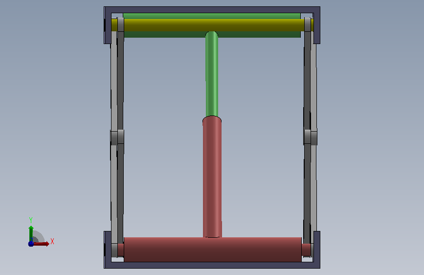 Lifting Table简易升降台结构 正面视图