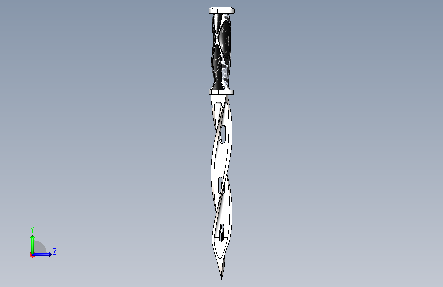 M48 Spiral Knife螺旋尖Dao模型 附 左侧视图