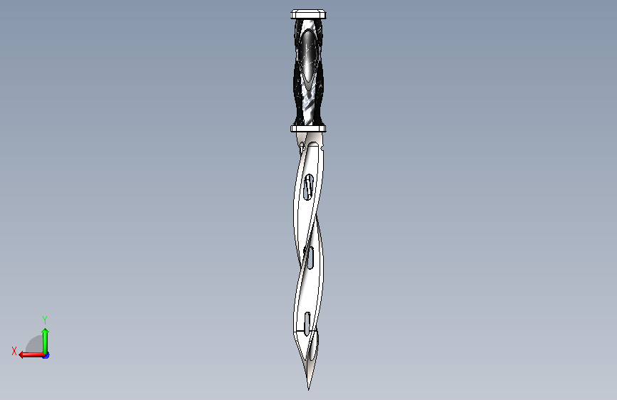 M48 Spiral Knife螺旋尖Dao模型 附 背面视图