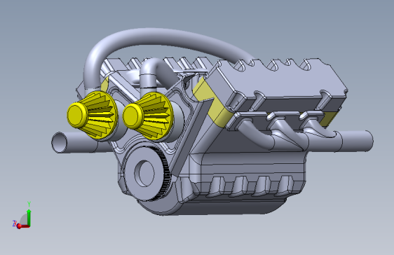 motor-v6六缸发动机简易模型 附