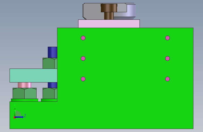 刹车支架加工工艺及钻16孔夹具设计【含三维solidworks】 左侧视图