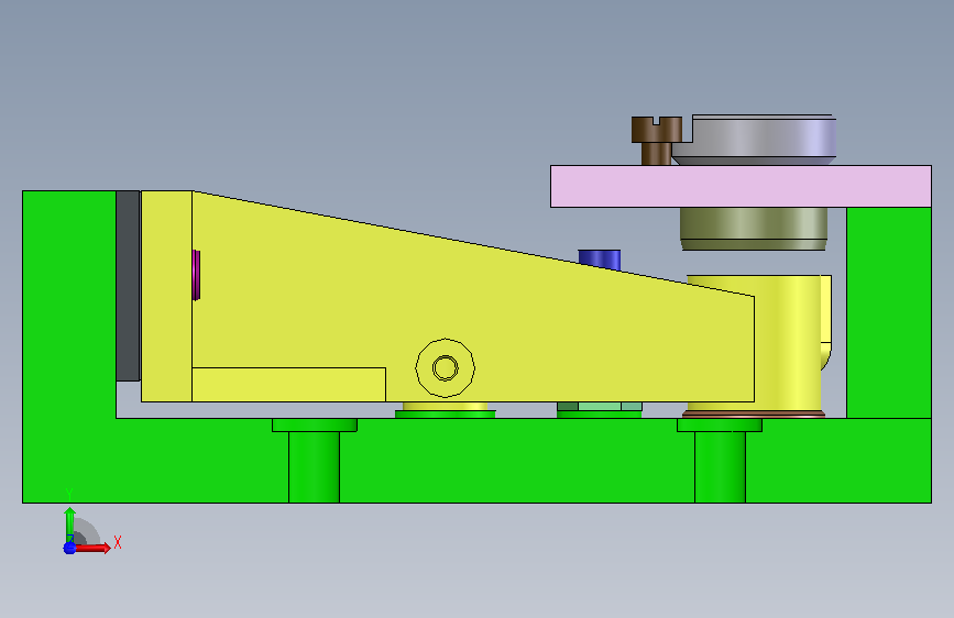 刹车支架加工工艺及钻16孔夹具设计【含三维solidworks】 正面视图