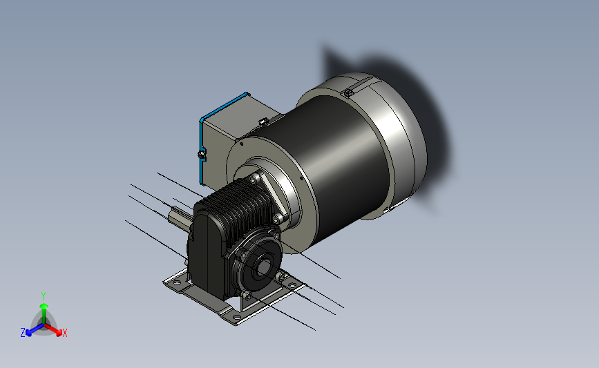 螺旋蜗杆齿轮箱与交流电机