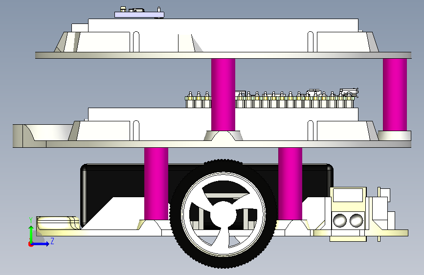 Maze Solver Robot-Cirus迷宫解算机器人3D图纸 INVENTOR设计 附STP 左侧视图