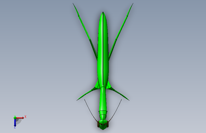 Louva-Deus昆虫螳螂模型3D图纸 IGS格式.zip 俯视图