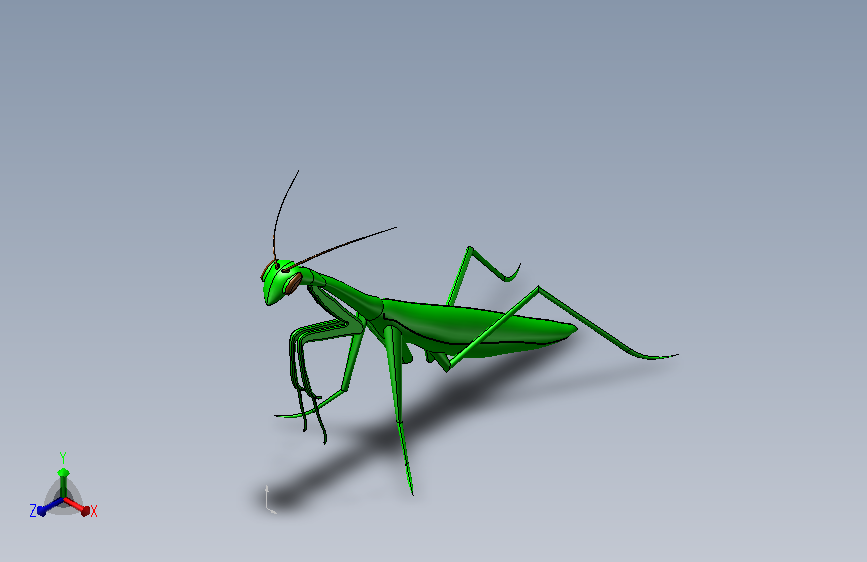 Louva-Deus昆虫螳螂模型3D图纸 IGS格式.zip