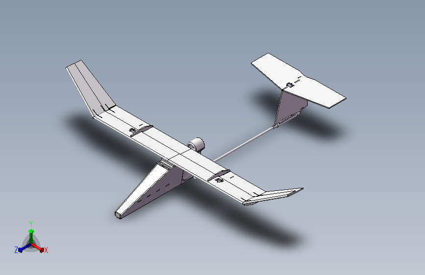 rc plane固定翼无人机简易结构3D图纸 STEP格式.zip