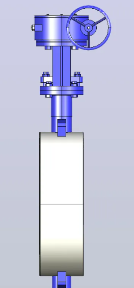 双向金属密封蝶阀D373H-16C(DN350) 右侧视图