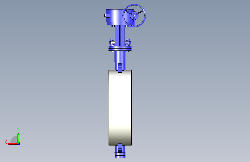 双向金属密封蝶阀D373H-16C(DN350) 背面视图
