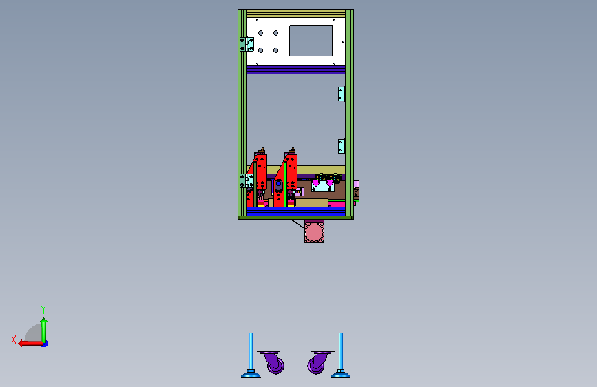 裹胶工件压整作业装置 背面视图