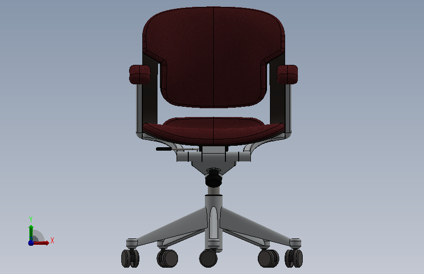 Herman Miller Equa扶手椅办公椅 附 正面视图
