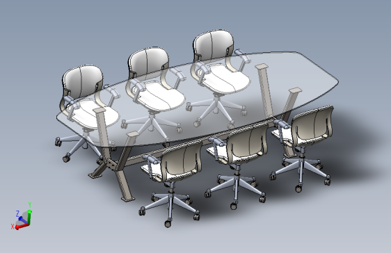 MEETING TABLE顶板玻璃会议桌