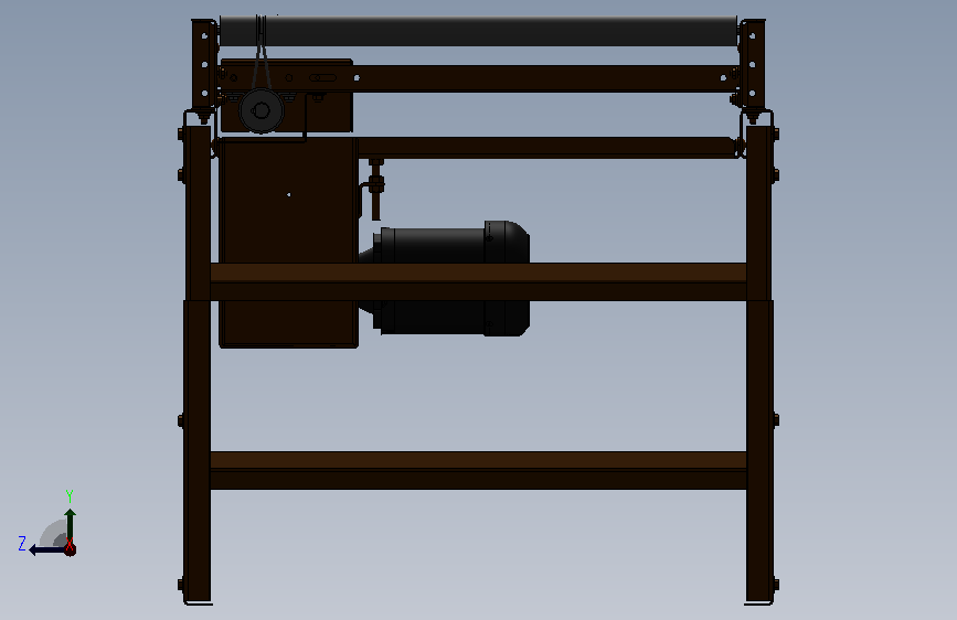 Motorized Roller Conveyor电动滚筒输送机 左侧视图
