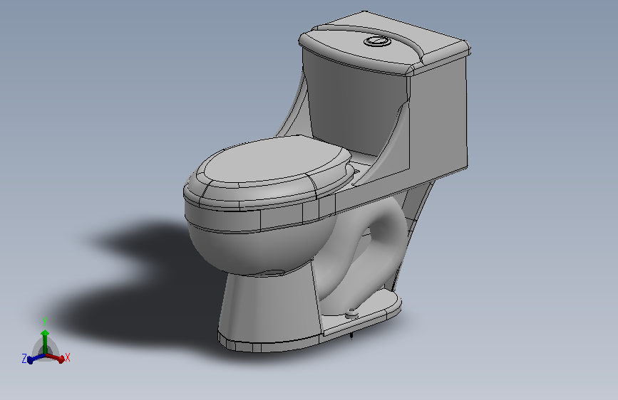 ONE PIECE TOILET一体式马桶简易模型