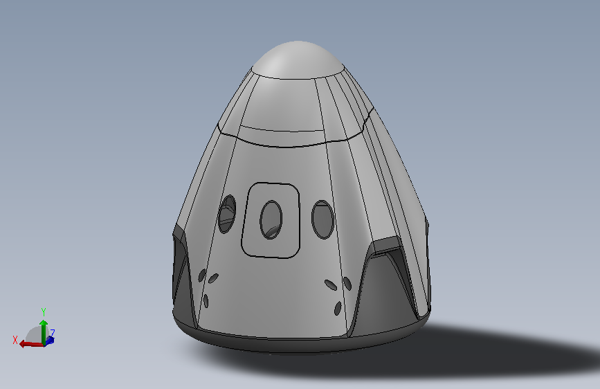 SpaceX Dragon龙飞船太空舱简易外形