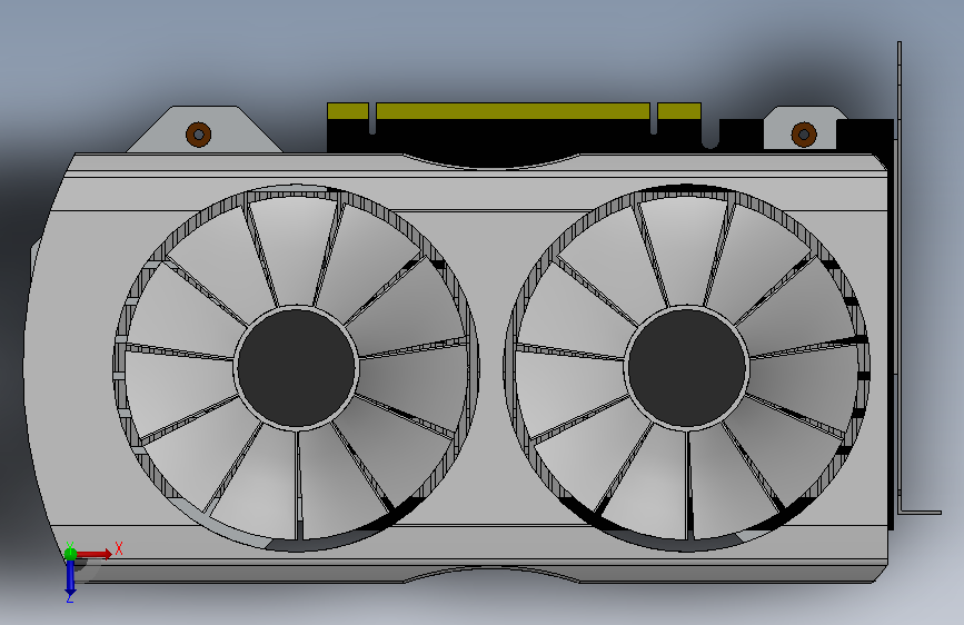 ZOTAC GeForce RTX 4060电脑显卡简易模型 俯视图