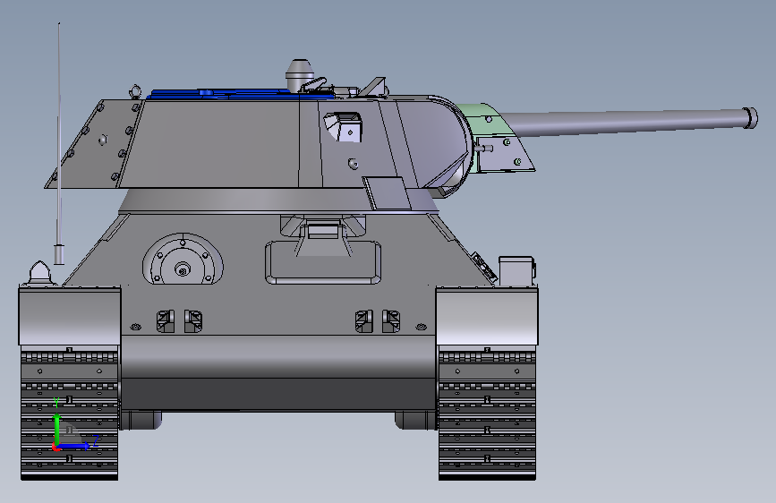 T34重型坦克 左侧视图