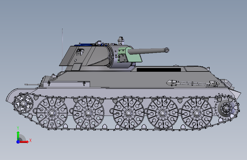 T34重型坦克 正面视图