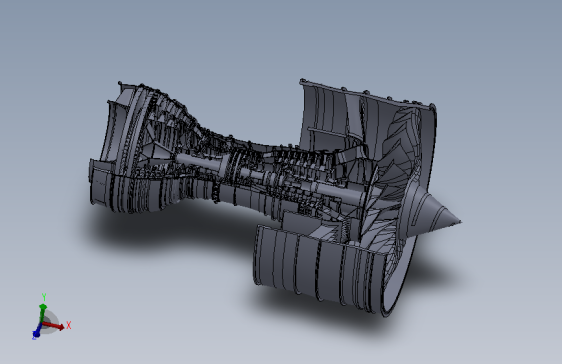 涡扇发动机测试3D模型图纸