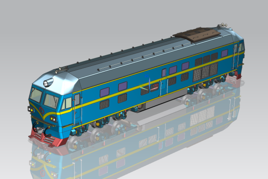 DF4D火车头带转向架三维模型=435349=80
