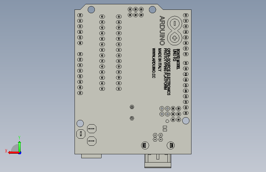Arduino Uno R3嵌入式开发板 scdoc 背面视图